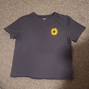 Old Navy Charcoal Tee with Yellow Sunflower